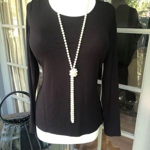 Halogen black long sleeve T-shirt